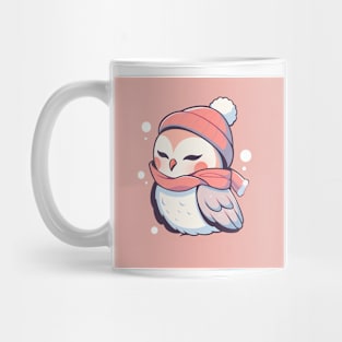 Cute Adroable Kawaii Baby Owl Wearing a Hat and Scarf Mug